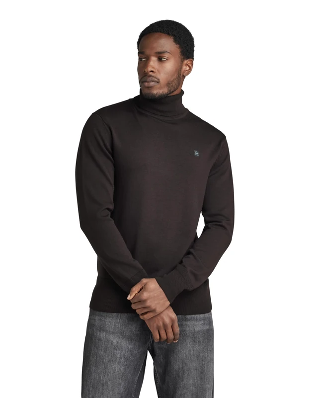 G-Star Men's Premium Core Turtle Knitted Sweater, Black (dk black D21933-B692-6484), S