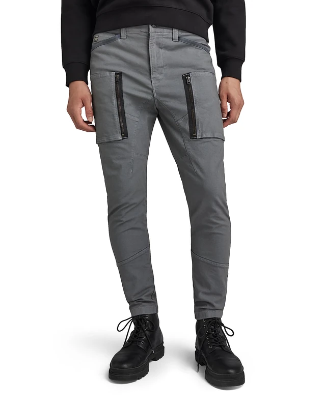 G-Star Men's Zip Pocket 3D Skinny Cargo Pants, Grey (axis D21975-D504-5781), 38W / 36L