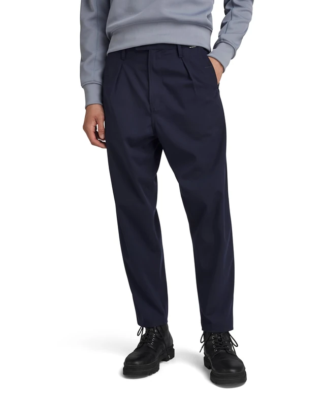 G-STAR Men's Unisex Pleated Chino Relaxed Pants, Blue (salute D20147-D401-C742), 28W / 30L