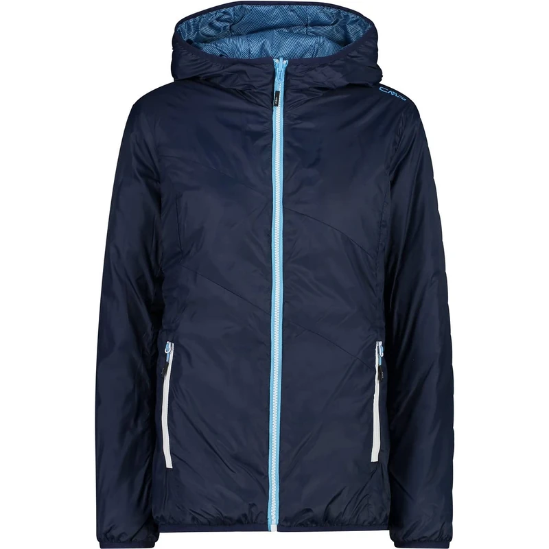 CMP - Women's reversible hooded jacket, Cielo-Dusty Blue, 42