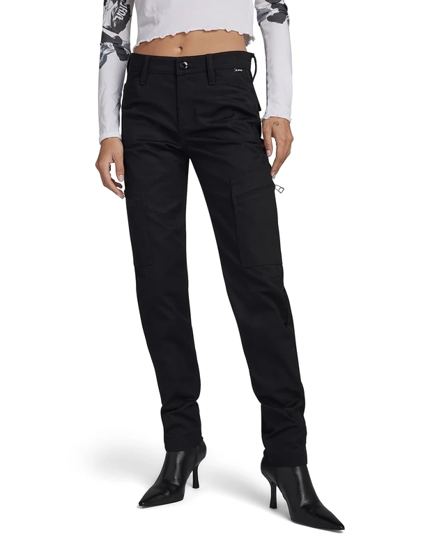 G-Star Women's Slim Cargo Pants, Black (dk black D23572-C072-6484), 25W / 30L
