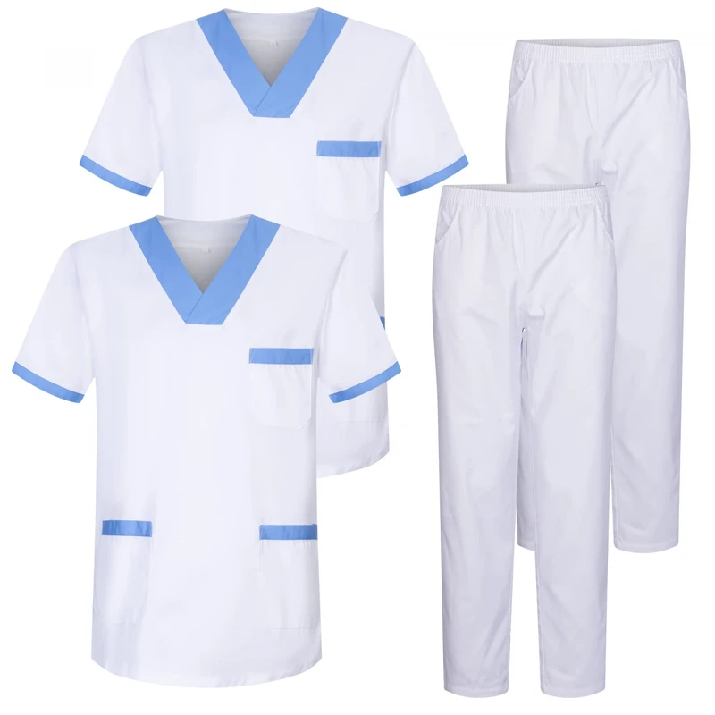MISEMIYA - Pack * 2 Pcs - Uniforms Unisex Scrub Set – Medical Uniform with Scrub Top and Pants - Ref.2-8178 - X-Small, White 68