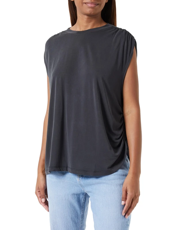 REPLAY Women's T-Shirt Short Sleeve, Blackboard 099 (Black), XXS