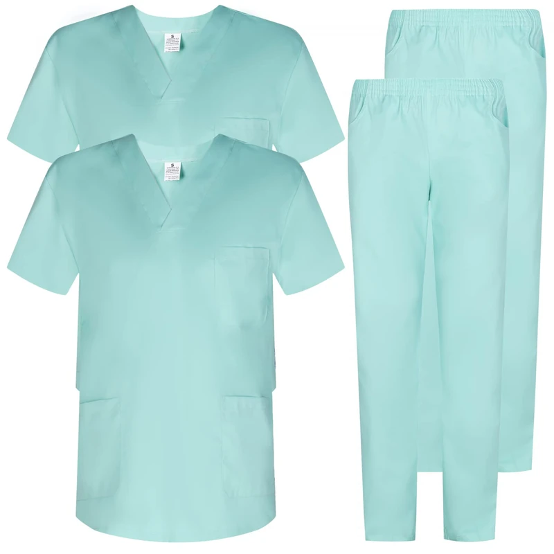 MISEMIYA - Pack * 2 Pcs - Uniforms Unisex Scrub Set – Medical Uniform with Scrub Top and Pants - Ref.2-8178 - Small, Turquoise