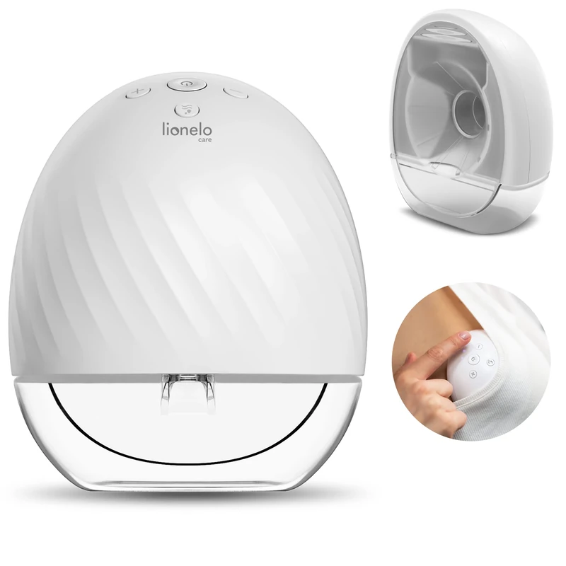 LIONELO Fidi Free Hands-Free Electric Breast Pump, 2 Operating Modes, Massage Function, 5 Adjustable Power Levels, 3 Silicone Sizes, 150 ml Capacity, Energy Saving, Quiet Operation, Timer