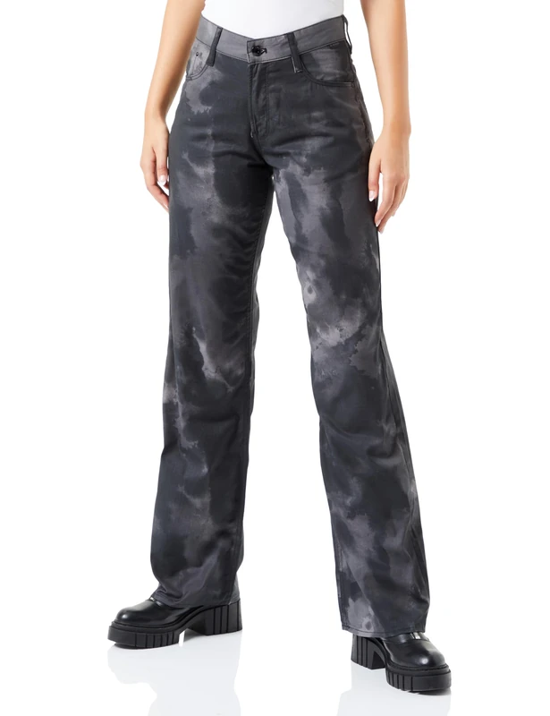 G-Star Women's Judee Loose Low Waist Jeans, Multicolour (dk black blurry camo D22889-D386-G144), 25W / 30L - Image 1