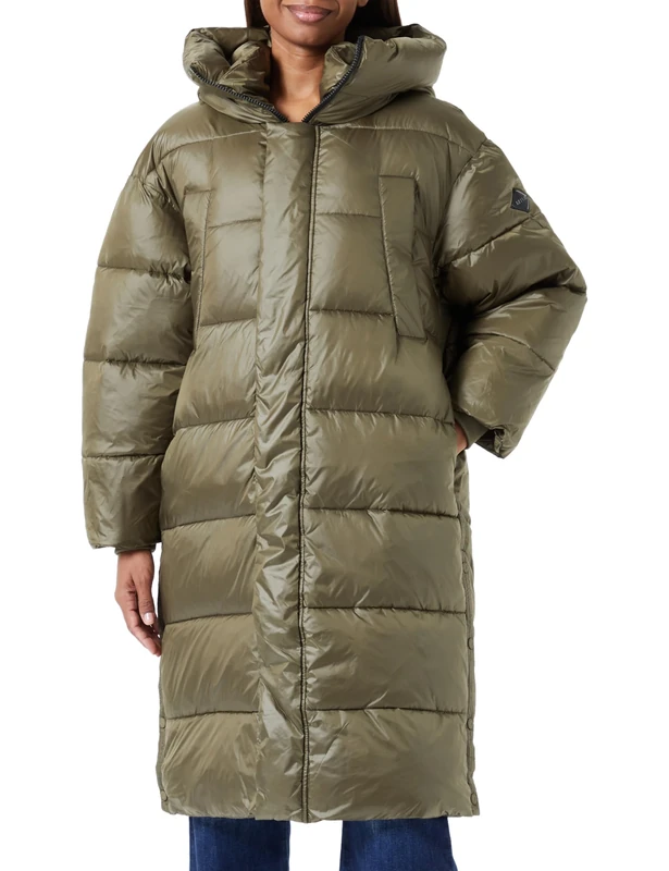 REPLAY Adult W7800 Shiny Nylon Coat, Dark Olive. 928, M