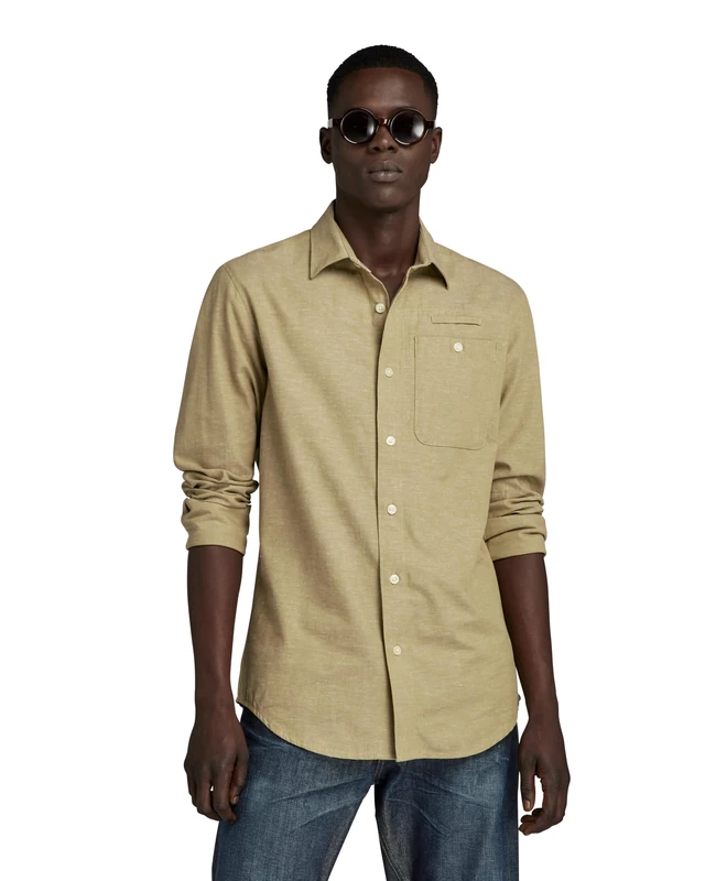 G-Star Men's Bristum 2.0 Slim Shirt , Beige (tree house D23553-D187-C941), S