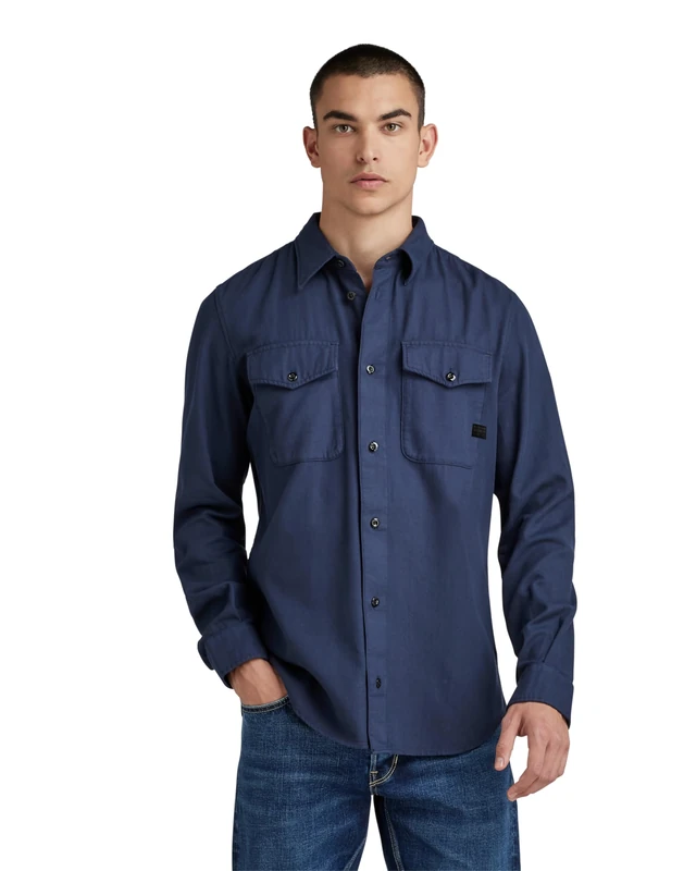 G-Star Men's Marine Slim Shirt, Blue (sartho blue gd D20165-D454-B597), XXL
