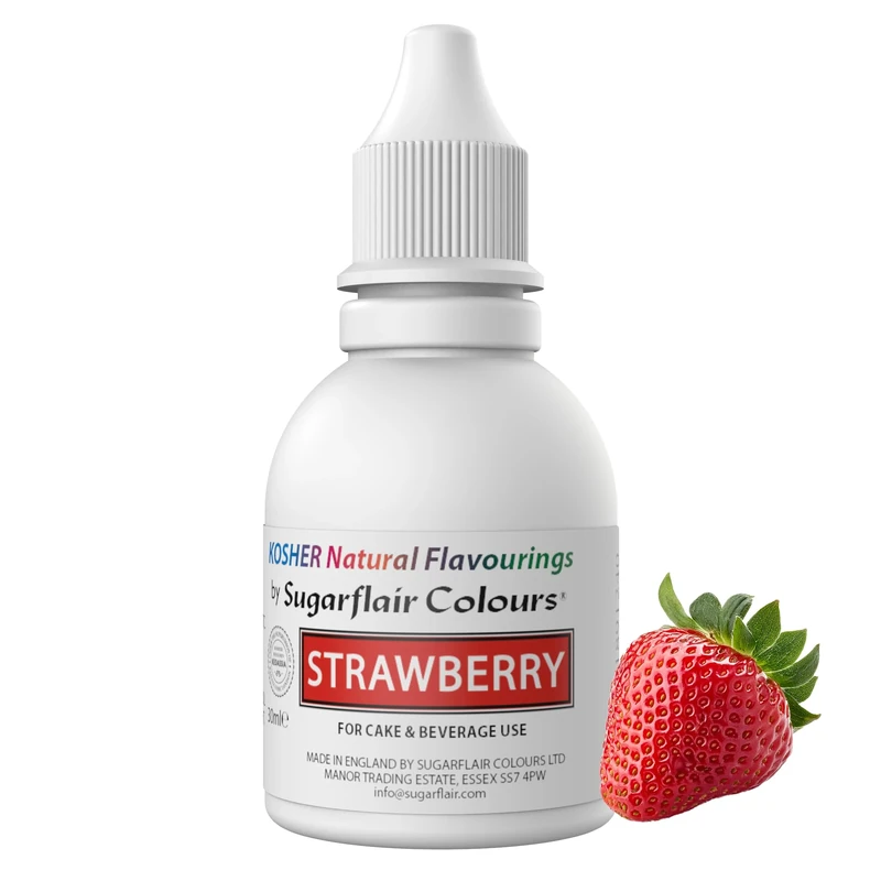 Sugarflair Strawberry Flavouring - Natural Food Flavouring for Baking, Cakes, Ice Creams, Chocolates, Icings and More! Pack Your Bakes With A Delicious Natural Food Flavour Extract - 30ml