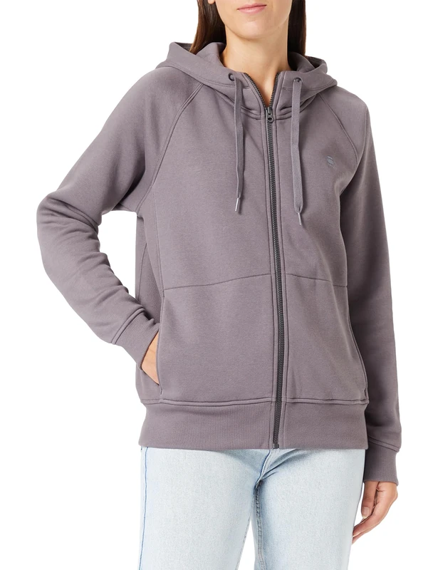 G-Star Women's Premium Core 2.1 Hooded Zip Thru Sweater, Grey (rabbit D22727-C235-G077), XS