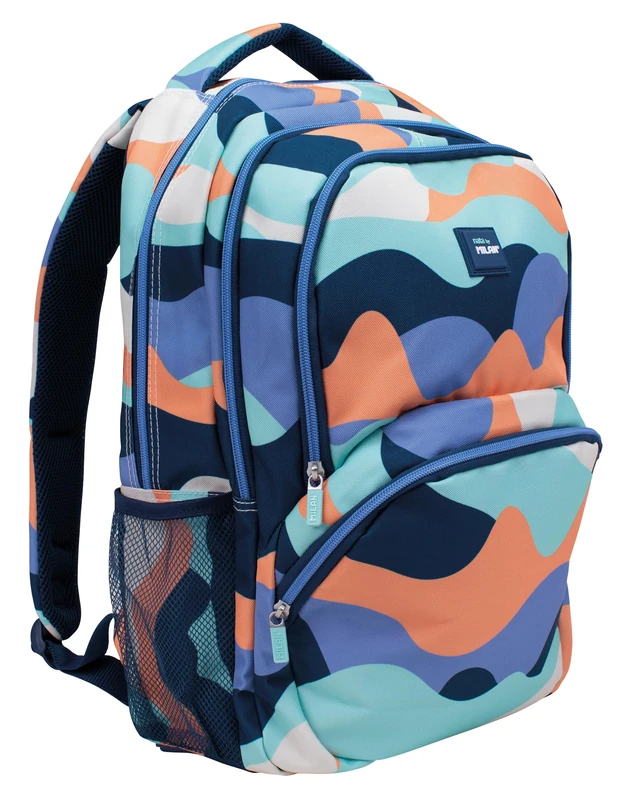 MILAN® The Fun Series 4 Zip School Backpack (25 Litres) - Blue - Image 1