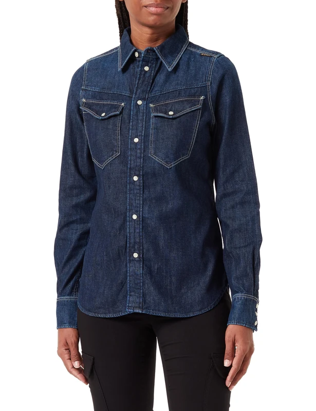 G-Star Women's Slim Denim shirt wmn, Blue (worn in deep sea D23682-D252-G133), XXS