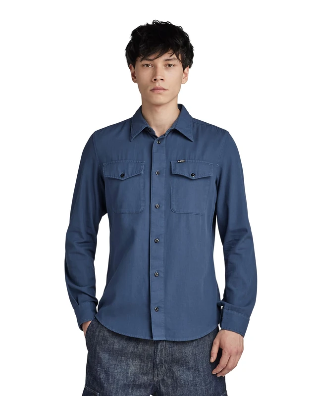 G-Star Men's Marine Slim Shirt, Blue (rank blue gd D20165-D454-G084), M