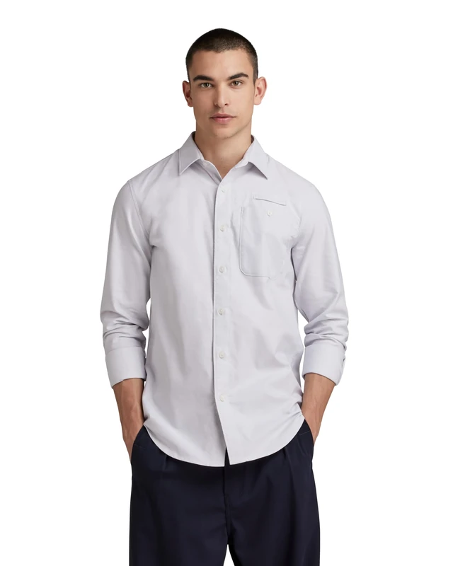 G-Star Men's Bristum 2.0 Slim Shirt , Multicolour (oyster blue/white oxford D23553-C895-C759), M