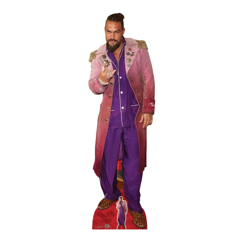 Star Cutouts CS1056 Jason Momoa Purple Outfit Lifesize Cardboard Cutout with Mini – Movie Star Party Decoration & Fan Display