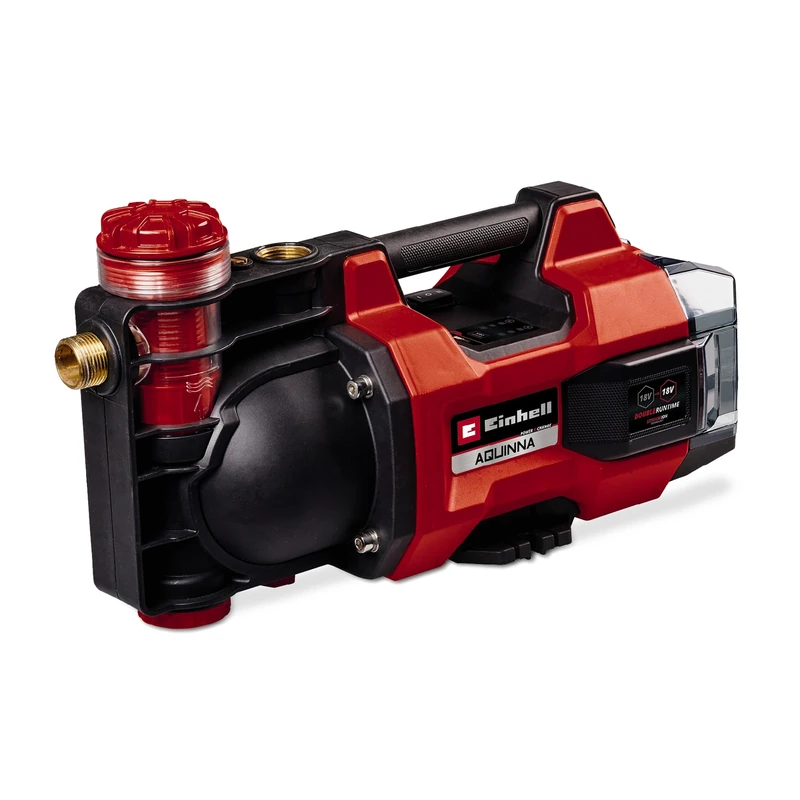 Einhell Aquinn Cordless Garden Pump 18/30 F LED Power X-Change (18 V, Maximum 3000 L/h Flow Rate, 2 Battery Slots, Double Runtime, ECO/Boost Mode, Pre-Filter, Without Battery)