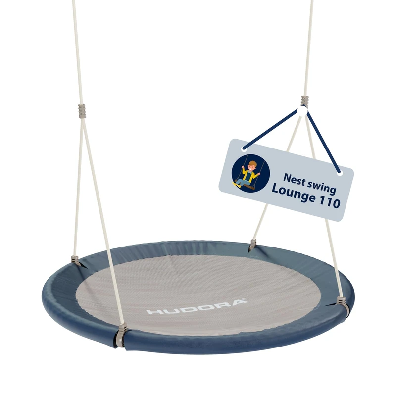 Hudora Nest Swing Lounge 110, Midnight - Textilene, Stainless Steel, 150kg - Family swing for indoors & outdoors