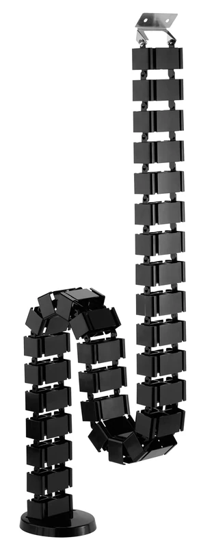 mywall HZ42L Cable Guide with a Length up to 1,285 mm, Cable Management for Desks with Screw Fixation, Cable Tube Cable Duct Round, 4-Way Channel System with Modular Swirl Structure