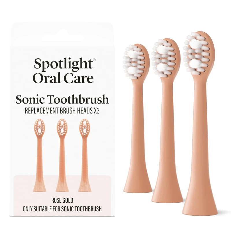 Spotlight Oral Care Sonic Toothbrush Replacement Heads - 3 Pack | Made by Dentists | Micro-Action Bristles Target Plaque, Staining & Bad Breath | 9-Month Supply | Fits Spotlight Sonic Toothbrush Only