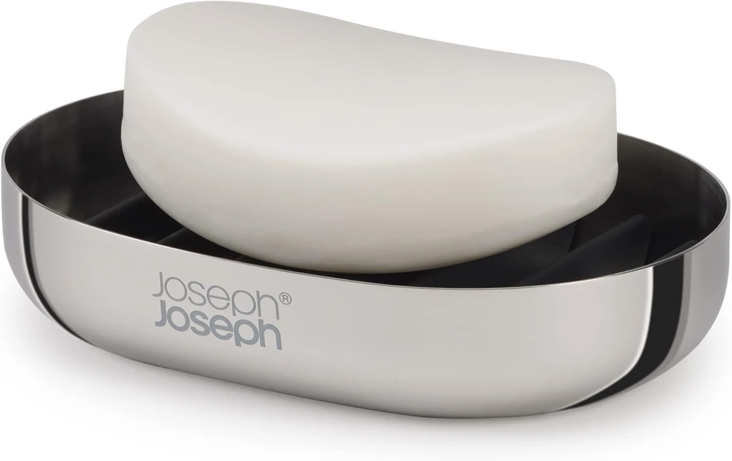 Joseph Joseph EasyStore Luxe - Quick-drain Stainless-steel Soap Dish Holder with draining rack- Steel