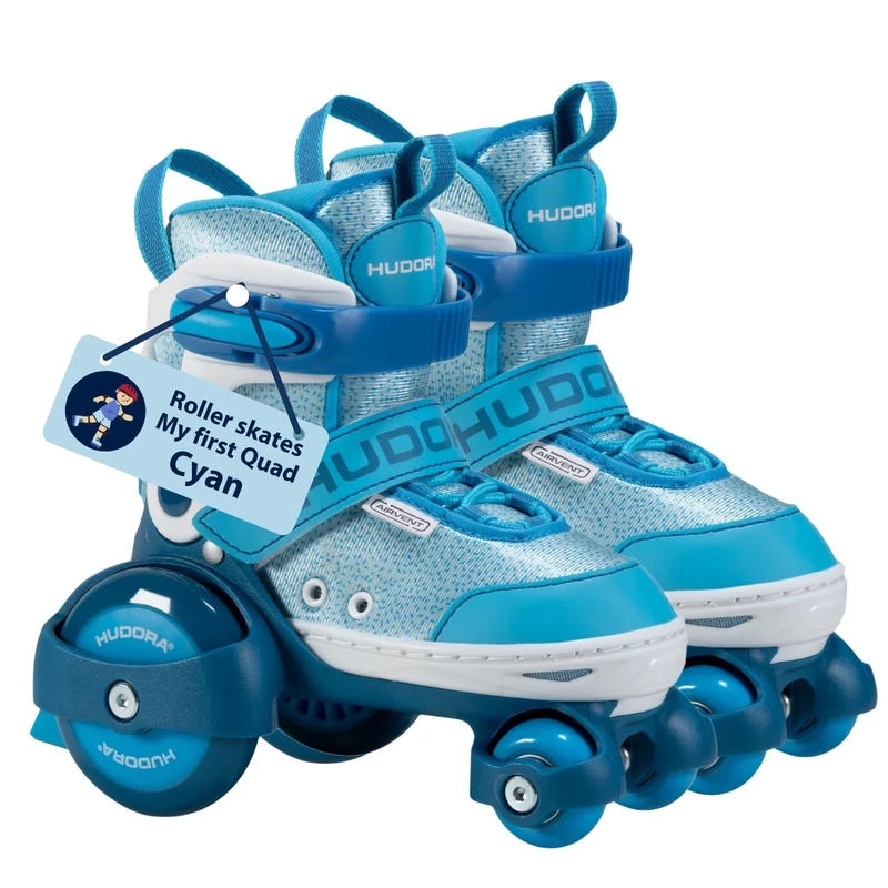 Hudora Roller Skates My First Quad Quad Skates for Children Up to 20kg, Adjustable Size, Safe Beginner Rollers with Large Wheels