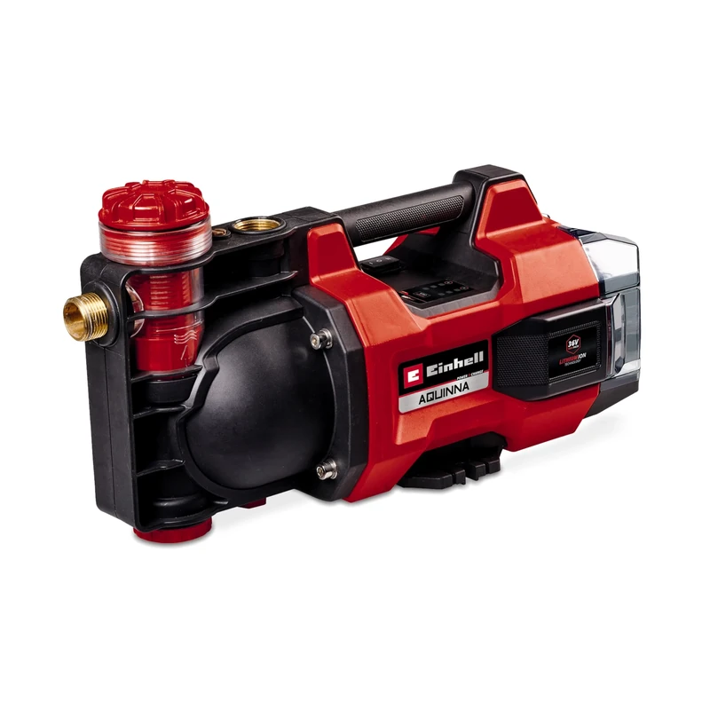 Einhell Aquinn 36/38 F LED Power X-Change Cordless Garden Pump (36 V, Max. 3800 L/h Flow Rate, Max. 37 m Delivery Height, Eco/Boost, Pre-Filter, Overload and Frost Protection, Without Battery)
