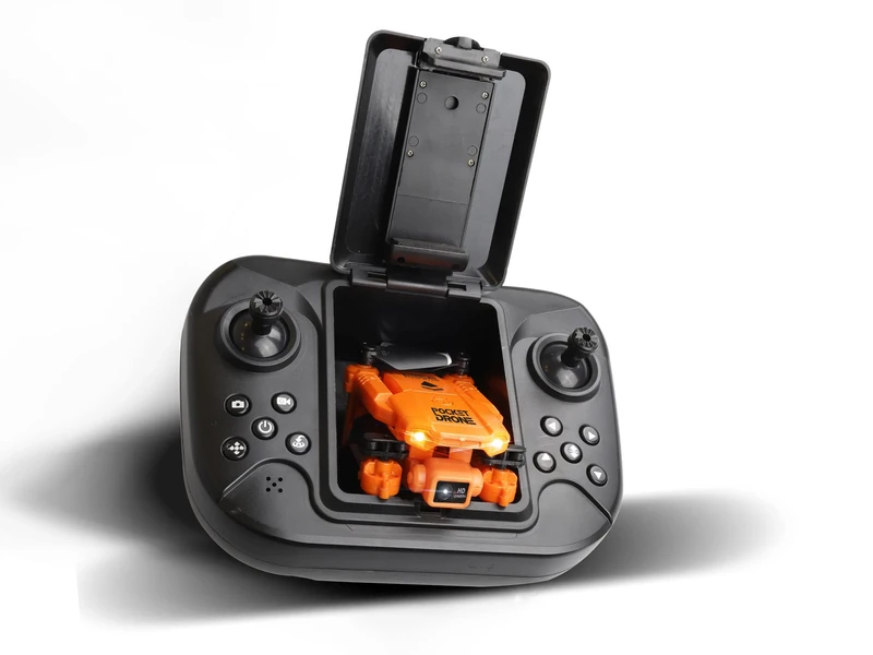 Revell Control 23810 Remote Control Quadcopter Pocket Drone With Precise 2.4 GHz Control, Folding, Carried In Transmitter, Altitude Sensor, Flip, One Push Take Off/Land, 720K Camera, 11cm in length