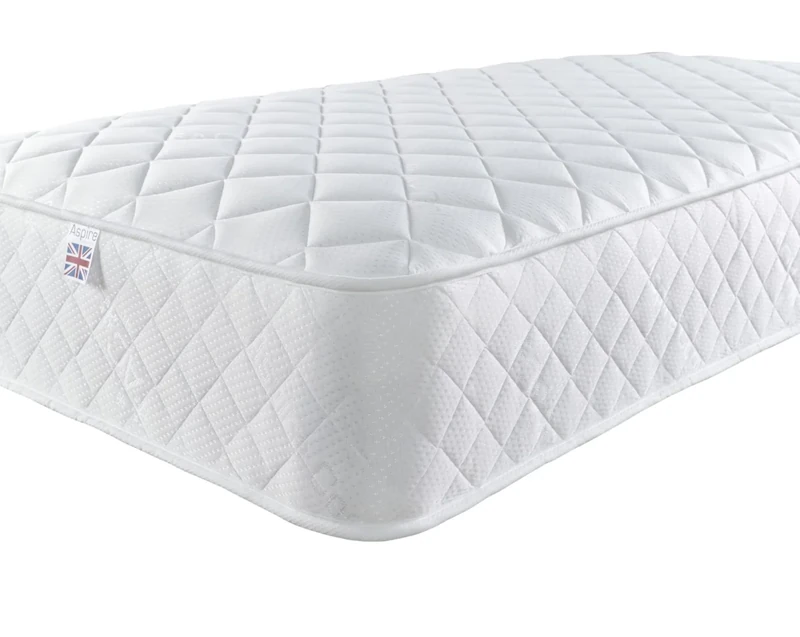 Aspire Beds Comfort Plus Aspire-Cool Touch Foam Free Bonnell Sprung Value Spring Essentials Mattress, White Border, 4ft Small Double (4ft x 6ft3, 120cm x 190cm)