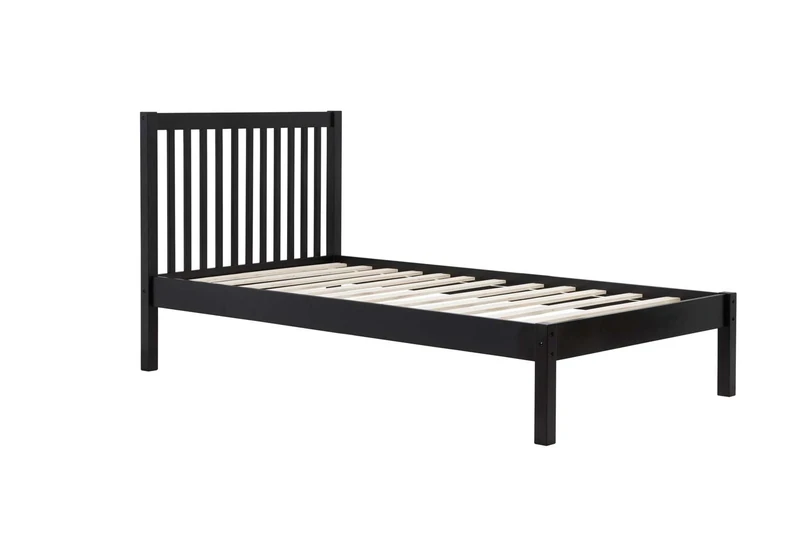 Birlea Black Single Bed Frame 3FT Bedstead Nova Solid Wood Shaker Design