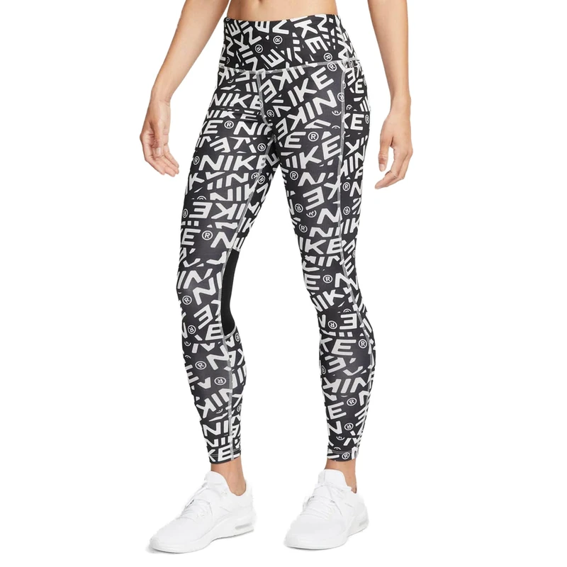 NIKE DX0118-025 W NK DF Fast TGHT AOP HYBRD Pants Women's Photon DUST/Black/Reflective SILV Size M