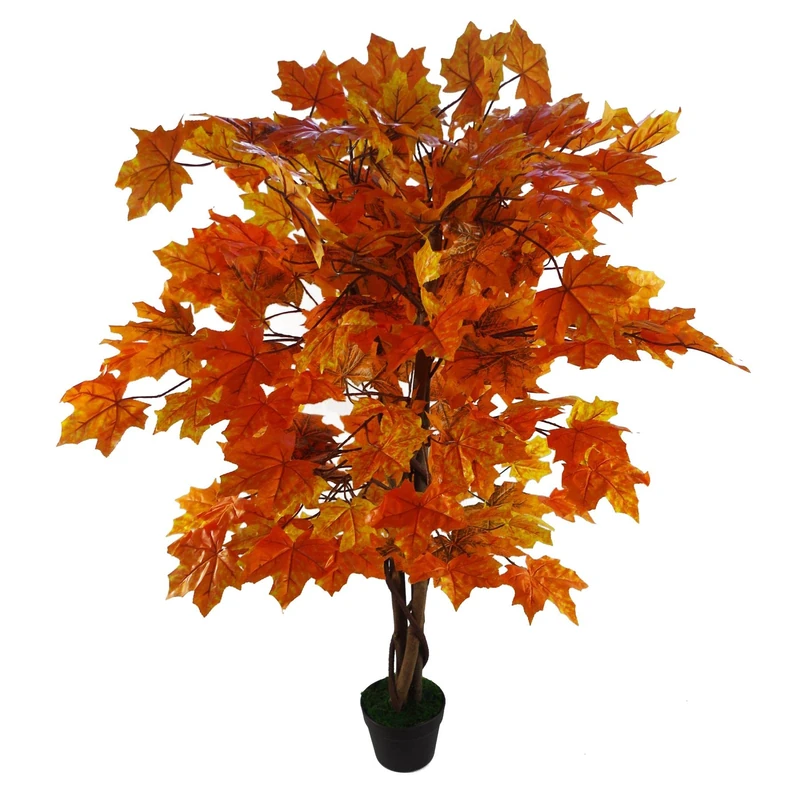 Leaf 125cm Artificial Maple Acer Tree - Potted in Black Plastic Pot Design UK