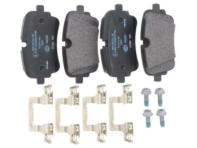 HELLA 8DB 355 041-001 Brake pad set - prepared for wear warning indicator - T2891 - for e.g. AUDI/VW