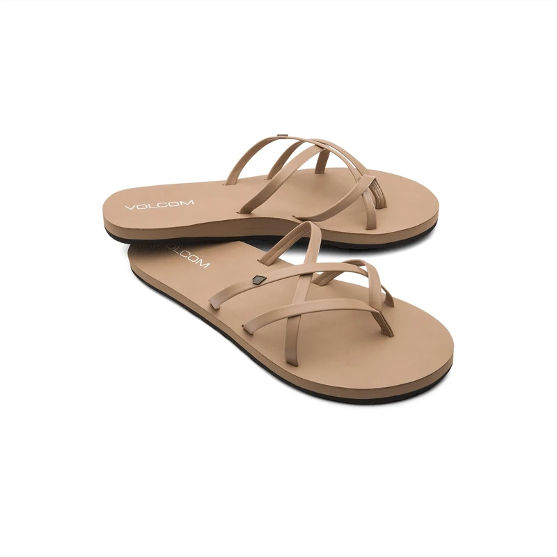 Volcom Women's New School Flip Flop Sandal, Natural, 6 UK - Image 1