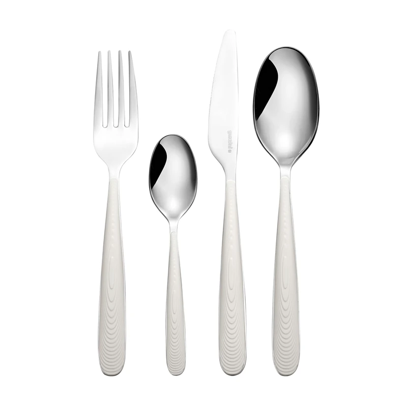 Guzzini 122900156 Set 24 Cutlery, Stainless Steel, Weiß (Milchweiß)