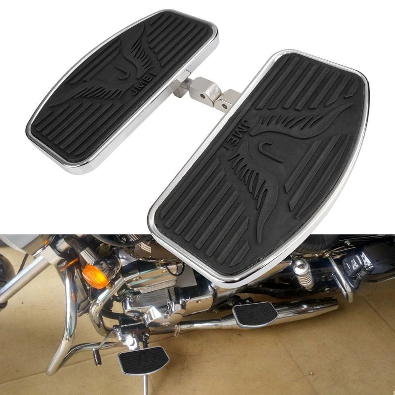 Motorcycle Foot Pegs Floorboard Front/Rear passenger Compatible with Honda Magna VF250/VT250/VF750 Yamaha V-STAR DragStar XVS 650 / Virago XV125/250/400 Pair 1994-2013 (Front)