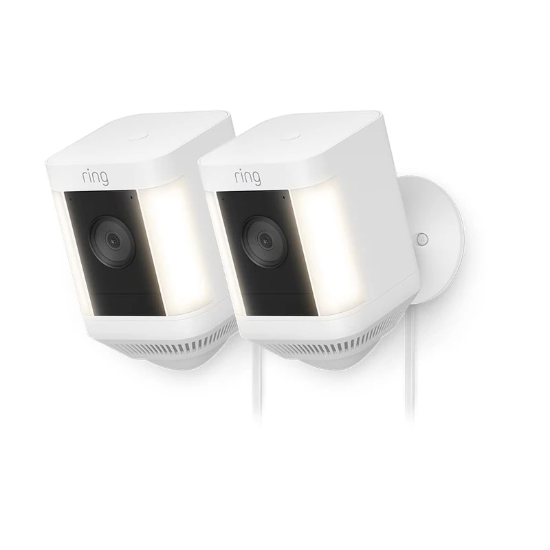 Ring Spotlight Cam Plus Plug-In | Outdoor Security Camera 1080p HD Video, Two-Way Talk, Night Vision, LED Spotlights, Siren, alternative to CCTV system | 2 Cameras