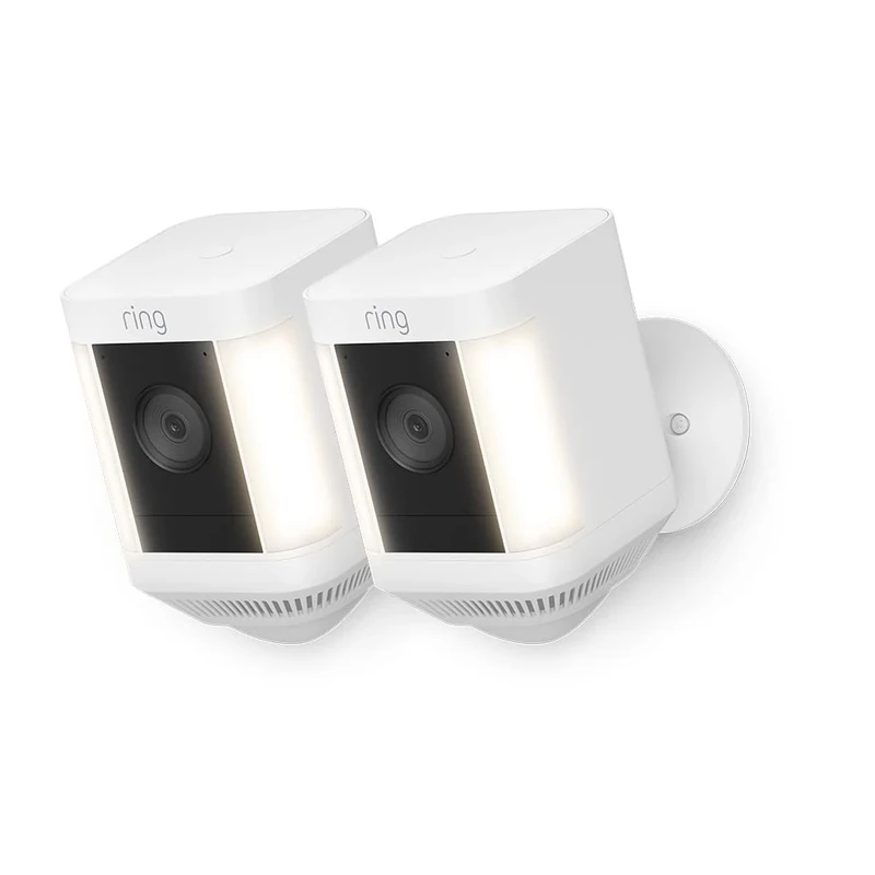 Ring Spotlight Cam Plus Wired | 1080p HD Video, Two-Way Talk, Colour Night Vision, LED Spotlights, Siren, Hardwired installation | 2 Cameras