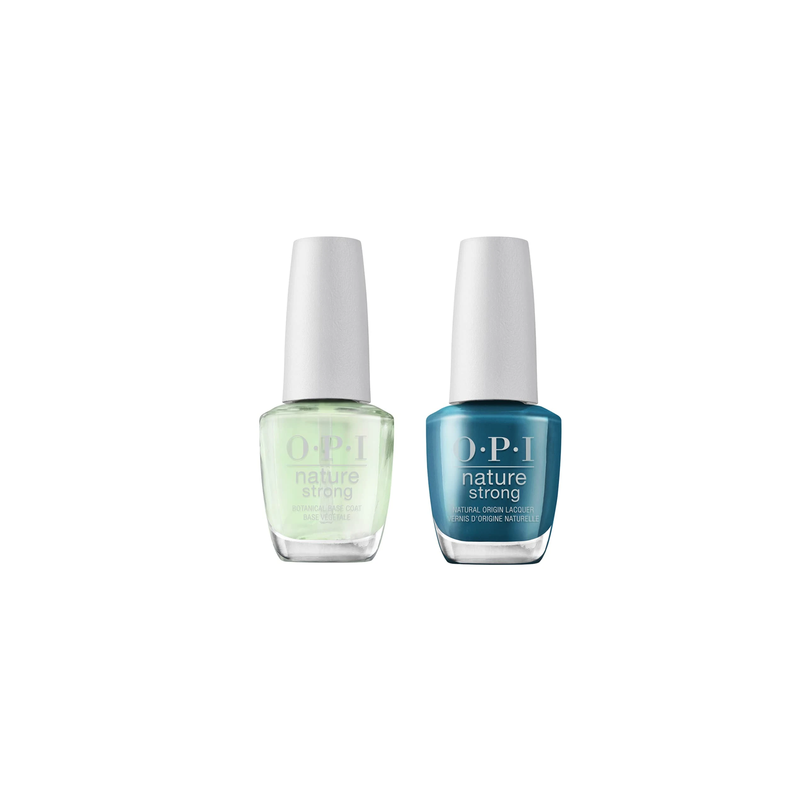 OPI Nature Strong Nail Polish, Quick Dry Vegan Nail Varnish With Long-Lasting Results, Made With Natural Ingredients, Base Coat & All Heal Mother Earth Duo Bundle 15ml