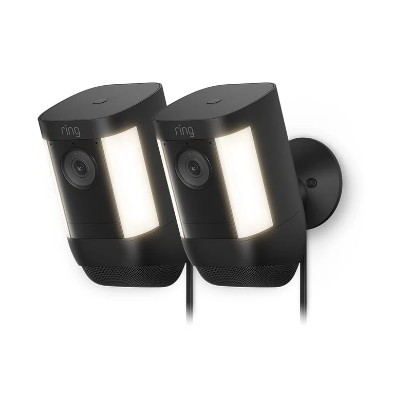 Ring Spotlight Cam Pro Plug-In| Outdoor Security Camera 2K Video with Ring Vision, 3D Motion Detection, LED Spotlights, alternative to CCTV | 30-day free trial of Ring Subscription |2 Cameras