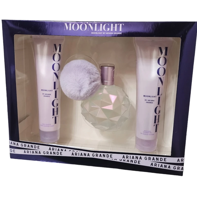 Moonlight by Ariana Grande for Women - 3 Pc Gift Set: EDP Spray, Body Souffle, Shower Gel (3.4oz Each)