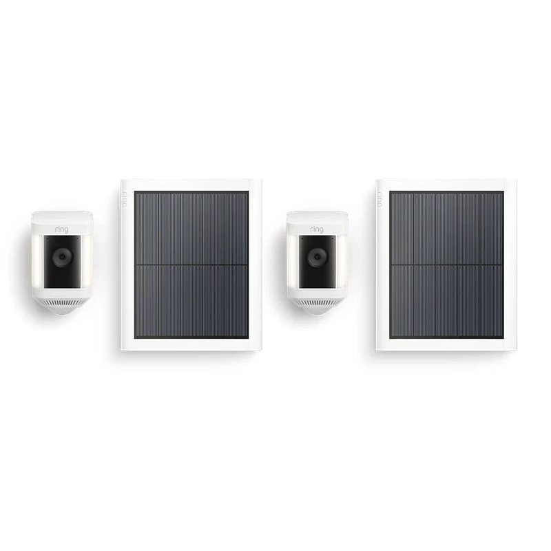 Ring Spotlight Cam Plus Solar | 1080p HD Video, Two-Way Talk, Colour Night Vision, LED Spotlights, Siren, DIY installation | 2 Cameras