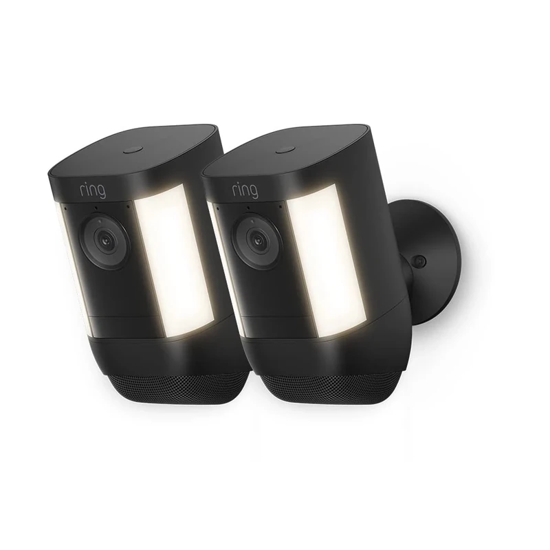 Ring Spotlight Cam Pro Battery | 2K Video with Ring Vision, 3D Motion Detection, Bird's Eye View, LED Spotlights, DIY installation | 30-day free trial of Ring Subscription | 2 Cameras