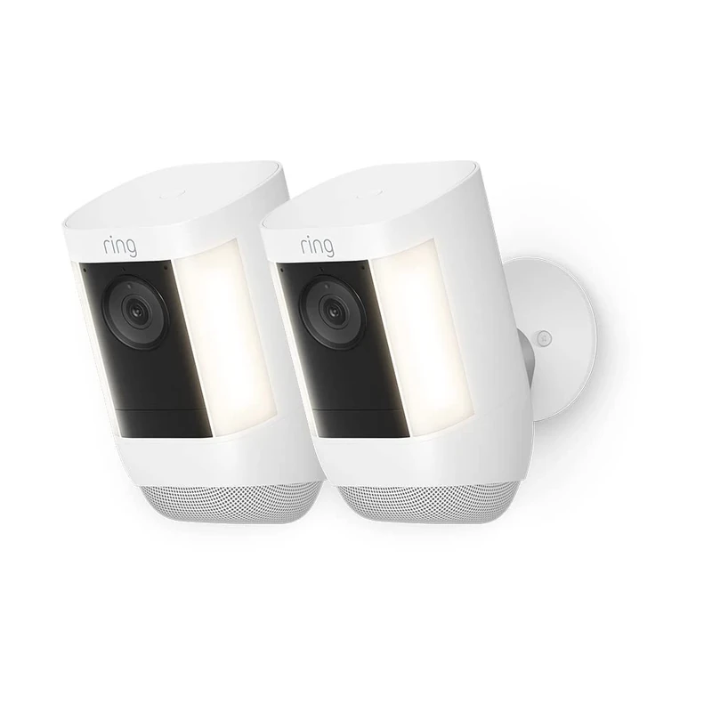 Ring Spotlight Cam Pro Battery | 2K Video with Ring Vision, 3D Motion Detection, Bird's Eye View, LED Spotlights, DIY installation | 30-day free trial of Ring Subscription | 2 Cameras