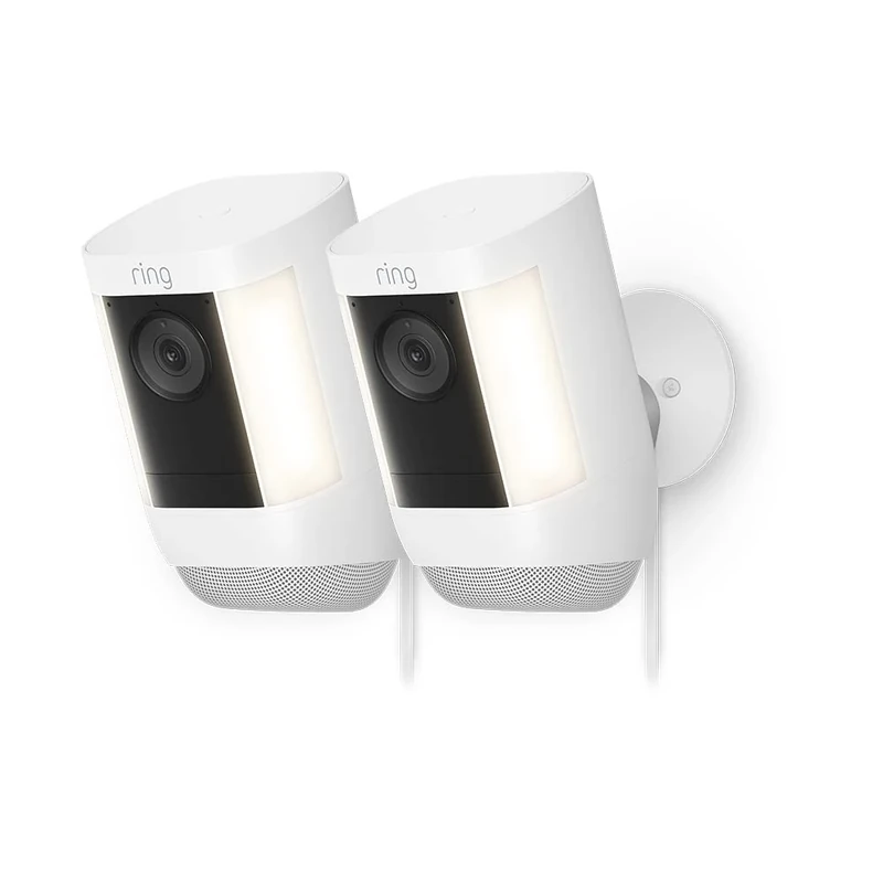 Ring Spotlight Cam Pro Plug-In| Outdoor Security Camera 2K Video with Ring Vision, 3D Motion Detection, LED Spotlights, alternative to CCTV | 30-day free trial of Ring Subscription |2 Cameras