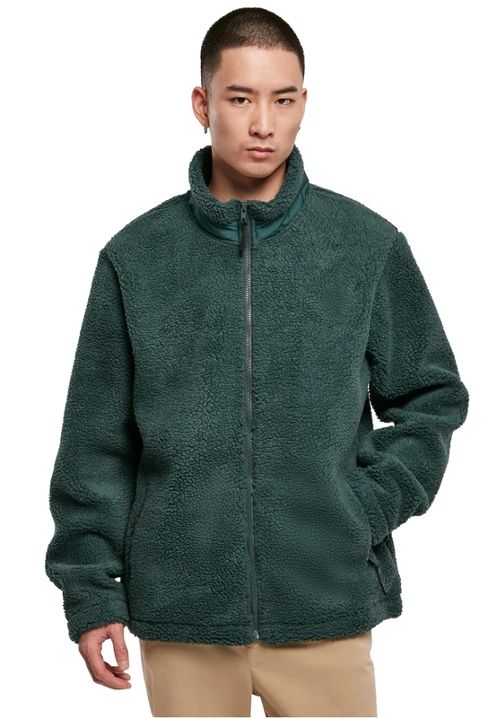 Urban Classics Women's Basic Sherpa Jacket Jacket, Bottlegreen, XXL