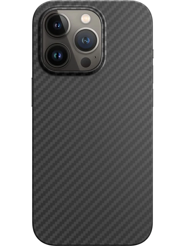 Black Rock - Carbon Case Ultra Thin Suitable for Apple iPhone 14 Pro | Aramid Mobile Phone Case, Fibre Cover, Wireless Charging, Premium (Black)