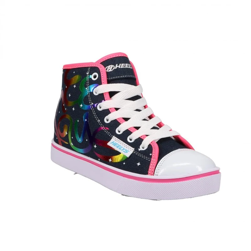 Heelys Veloz (HE101393) Wheeled Shoe, Denim/Rainbow, Adult, 7