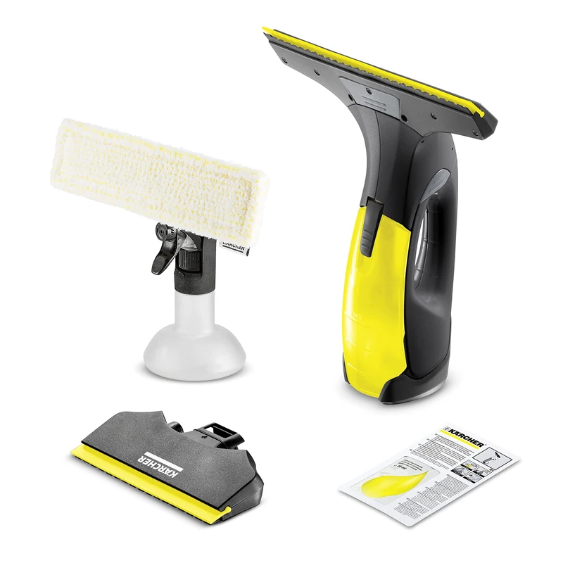 Kärcher WV 2 Black Edition Window Cleaner for Cleaning Glass, Tiles, Shower Cabins, Induction Plates, Tank 100 ml, Yield with a 75 sqm Charge, Nozzle Width 28 cm