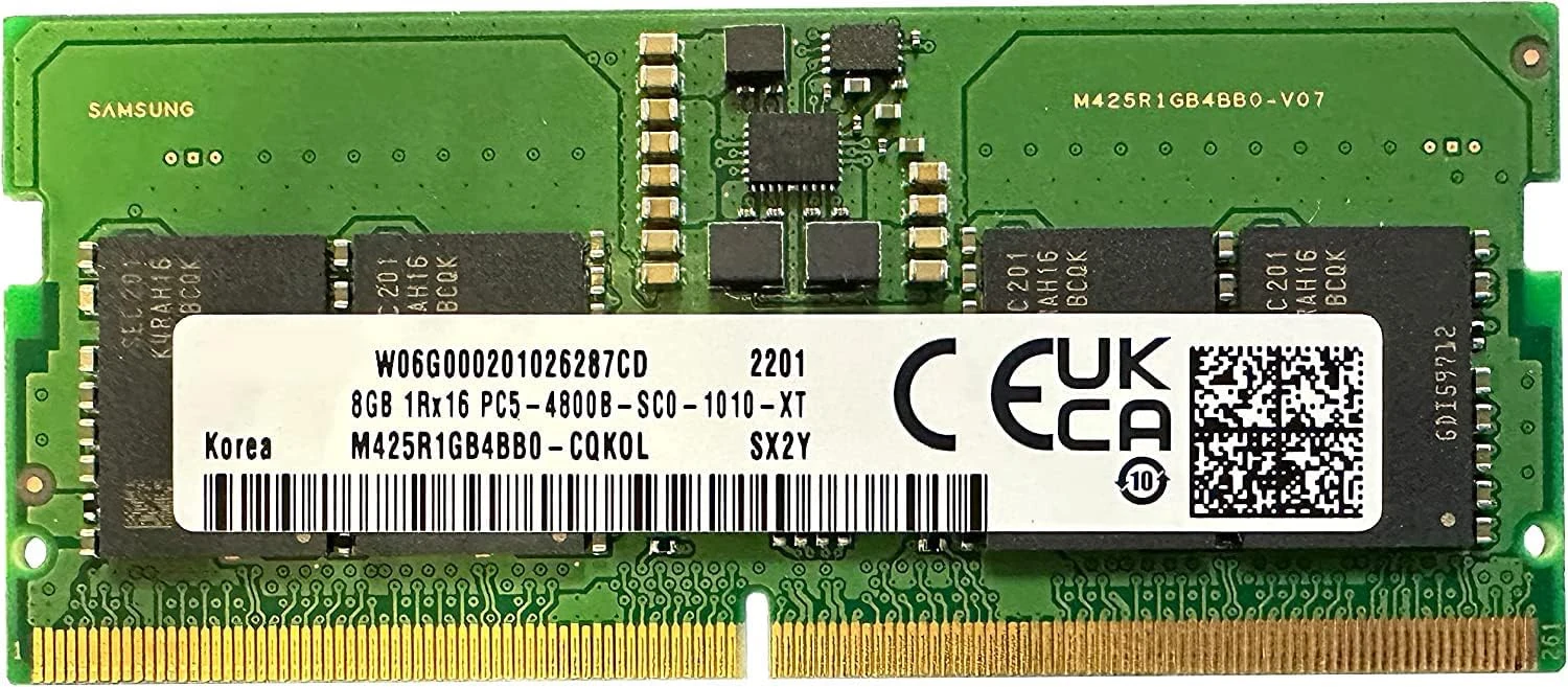 8GB DDR5 4800MHz SODIMM PC5-38400 CL40 1Rx16 1.1V SO-DIMM 262-Pin Gaming Busines Home Laptop Notebook RAM Memory Module (M425R1GB4BB0-CQK) (OEM)